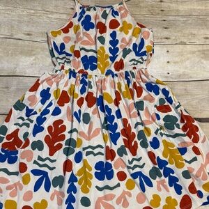 TEA Collection - Colorful Kids Dress with Organic Shapes Pattern - Size 7